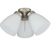 Intertek 3-Light Brushed Nickel Ceiling Fan Shades LED Light Kit LK1905
